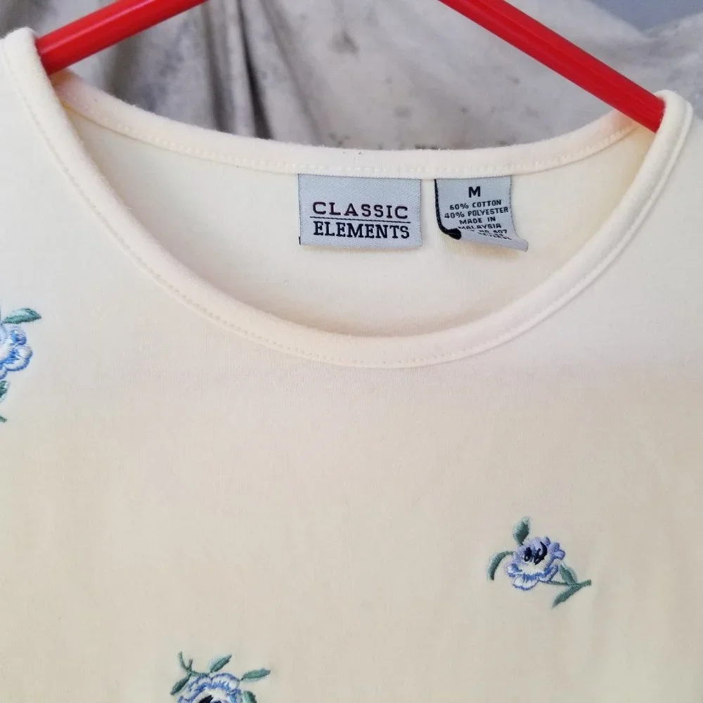 Classic Elements Women's Cotton and Polyester Short Sleeve Crew Neck Blouse sz M - Picture 3 of 3